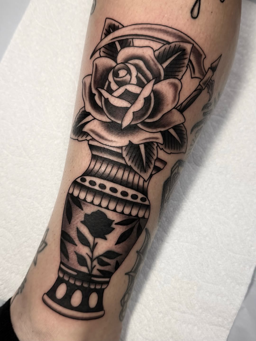 Tattoo by @brandontattoos — american_traditional, black_and_grey