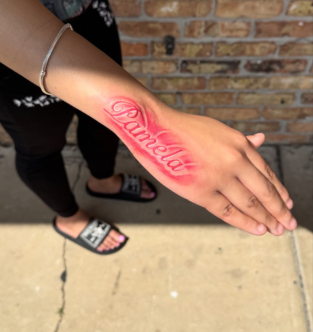 Tattoo by @grindhard_tattoos — lettering_script