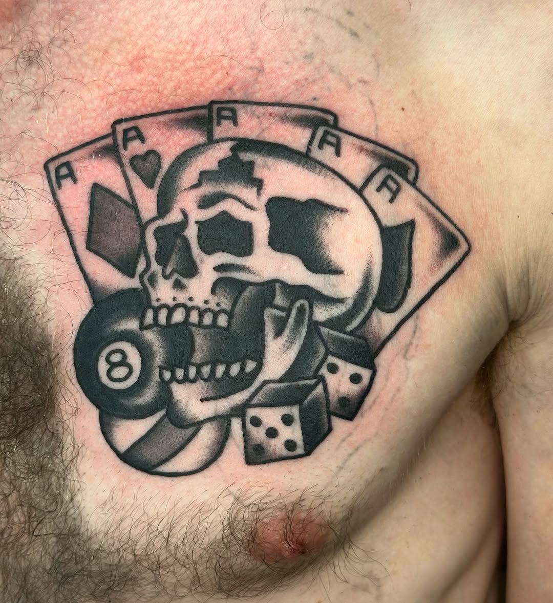 Tattoo by @mrcs.xavier — american_traditional, black_and_grey