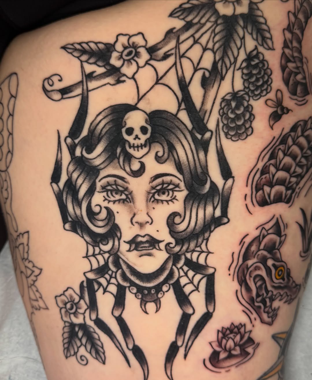 Tattoo by @bugs.n.ink — american_traditional, neo_traditional