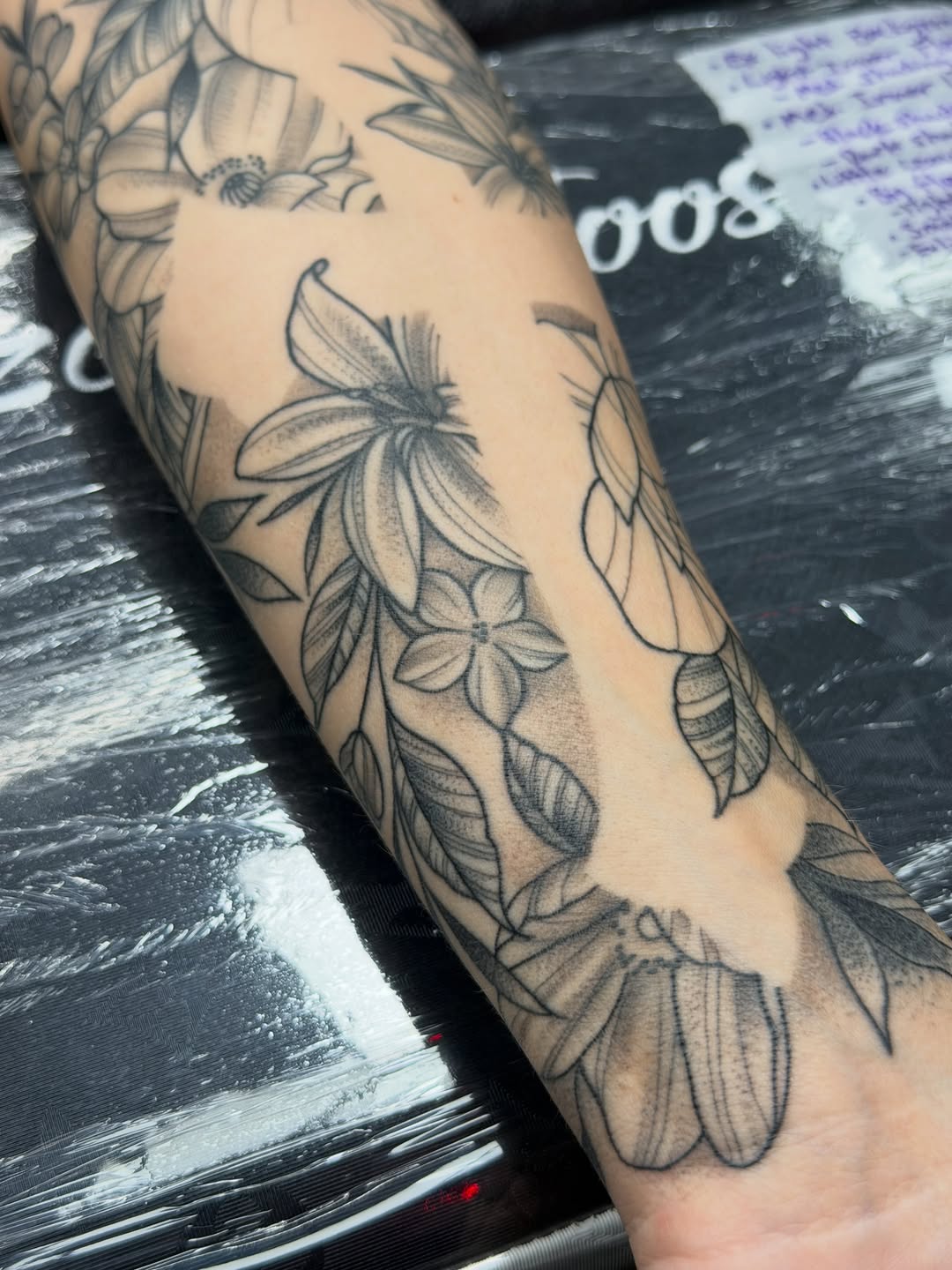 Tattoo by @kbalzer_tattoos β black_and_grey, dotwork