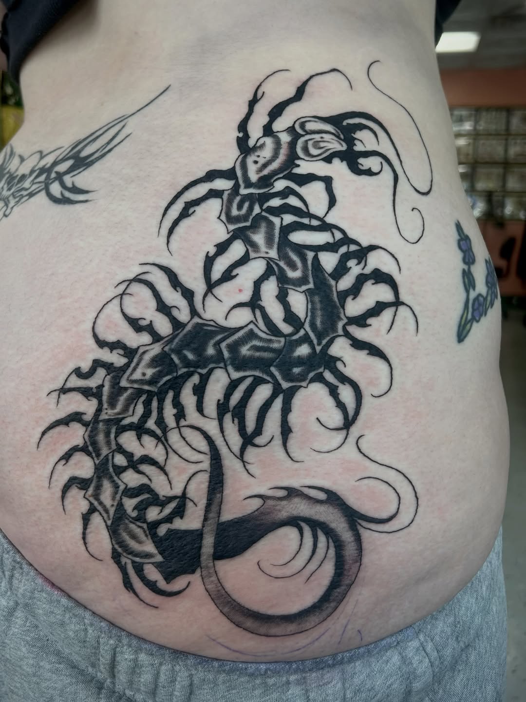 Tattoo by @bloodybriaa — blackwork, dark_realism