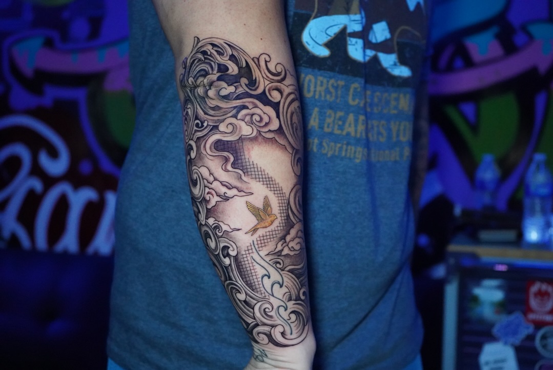 Tattoo by @poncetattooap — black_and_grey, ornamental