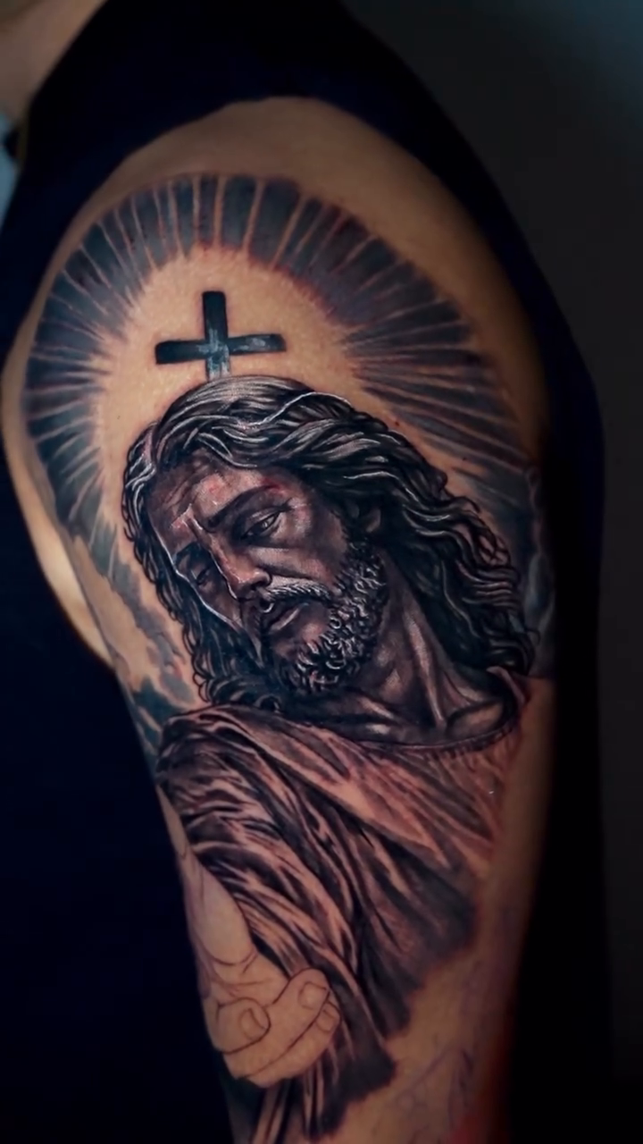 Tattoo by @osnay_tattooart — realism, black_and_grey