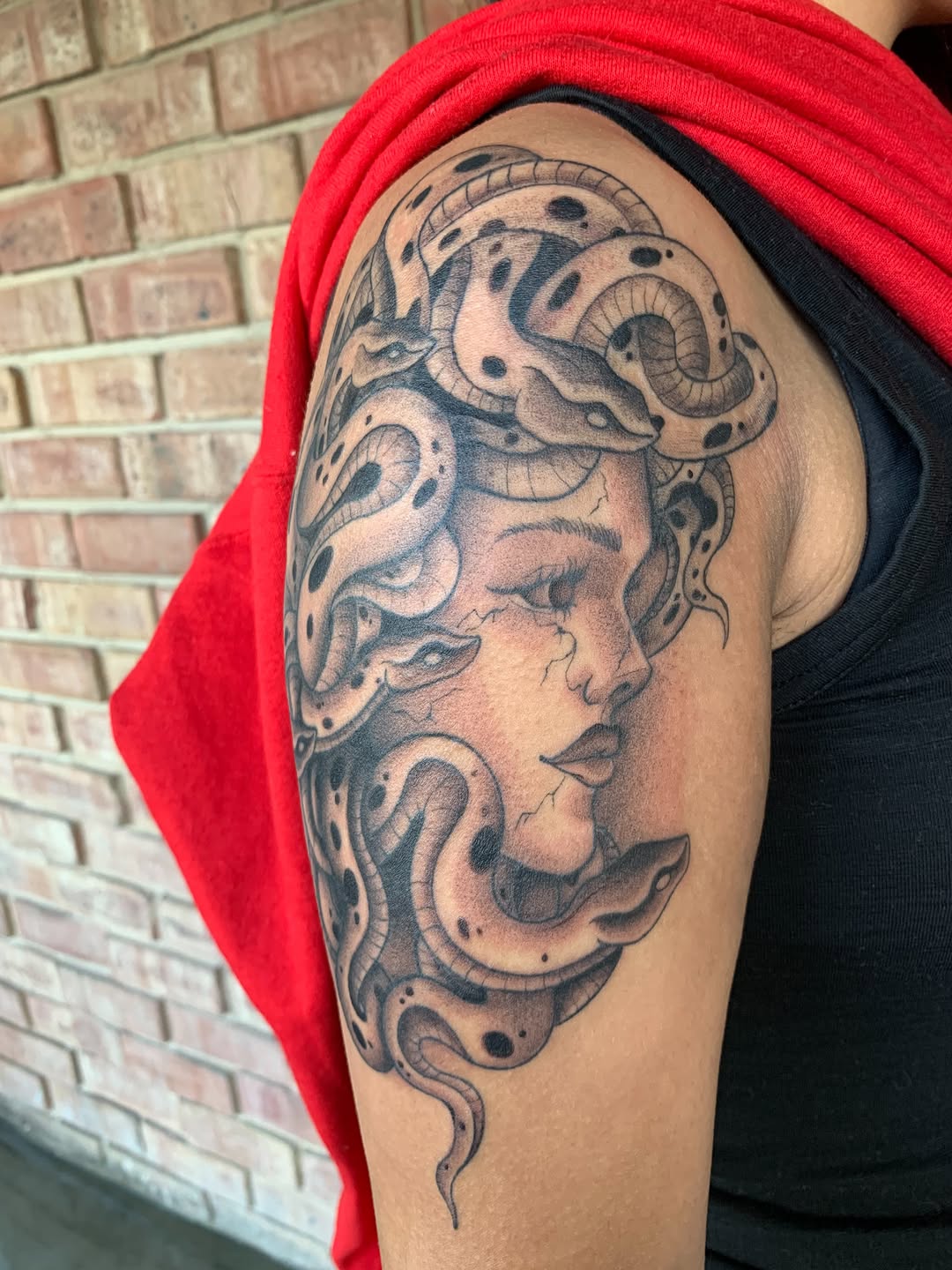 Tattoo by @drowsytattoos — black_and_grey, realism