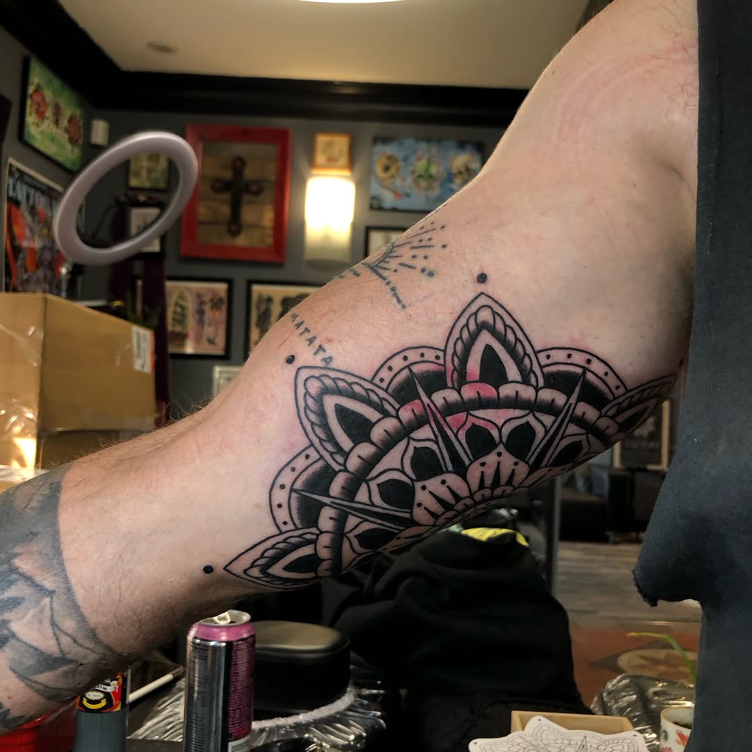 Tattoo by @misshailey_tattoo — geometric, black_and_grey