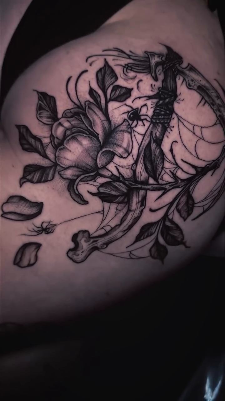 Tattoo by @counttatula — dark_realism, black_and_grey