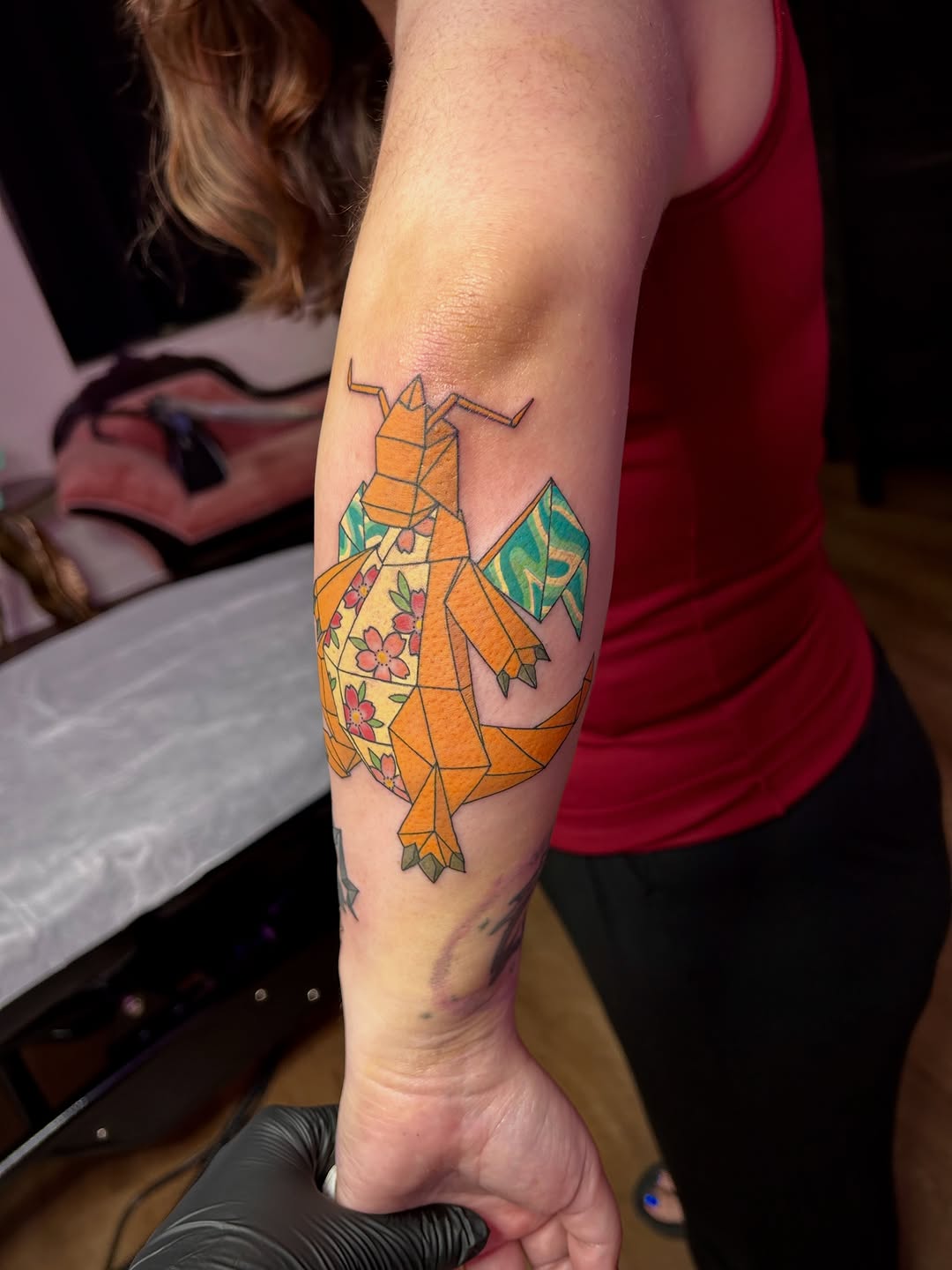 Tattoo by @little.bee.stings — geometric, anime