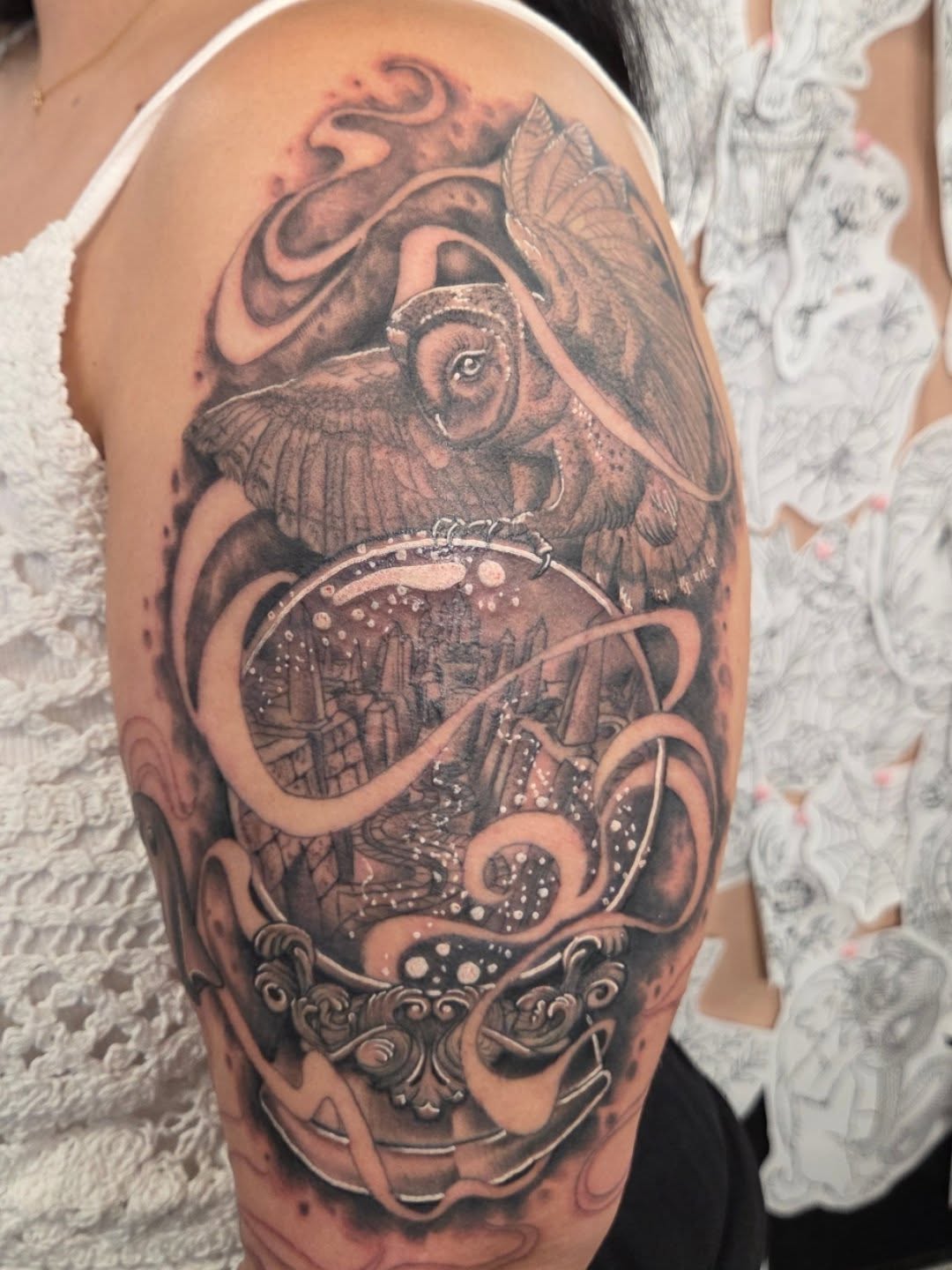 Tattoo by @you_aint_seen_muffins_yet β realism, black_and_grey