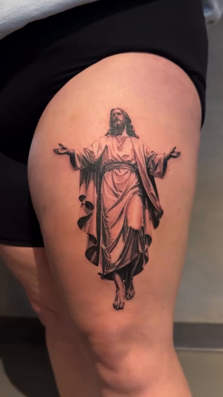 Tattoo by @ken.tatts — realism, black_and_grey