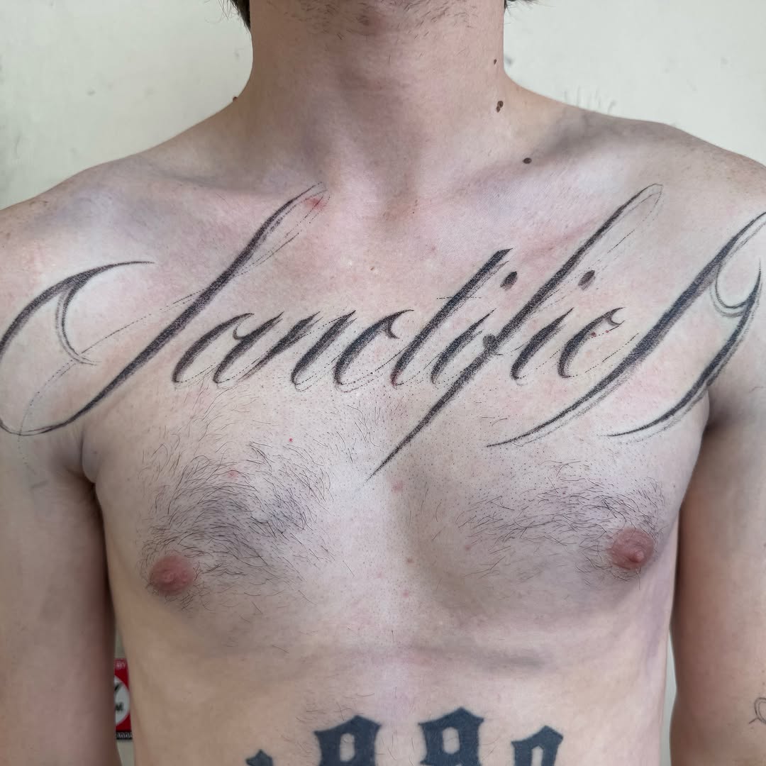 Tattoo by @glue.0000 — lettering_script
