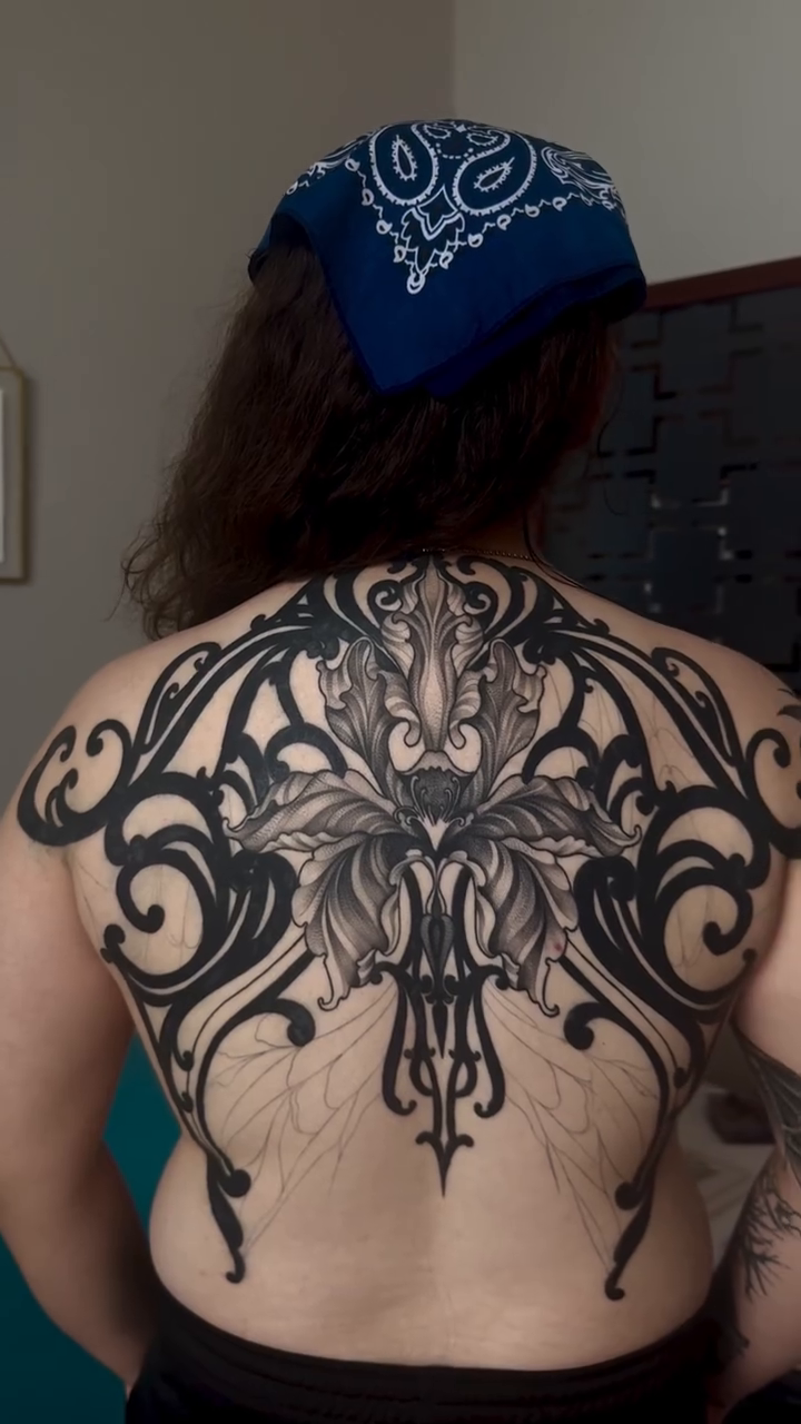 Tattoo by @kelsey.carmela โ black_and_grey, ornamental