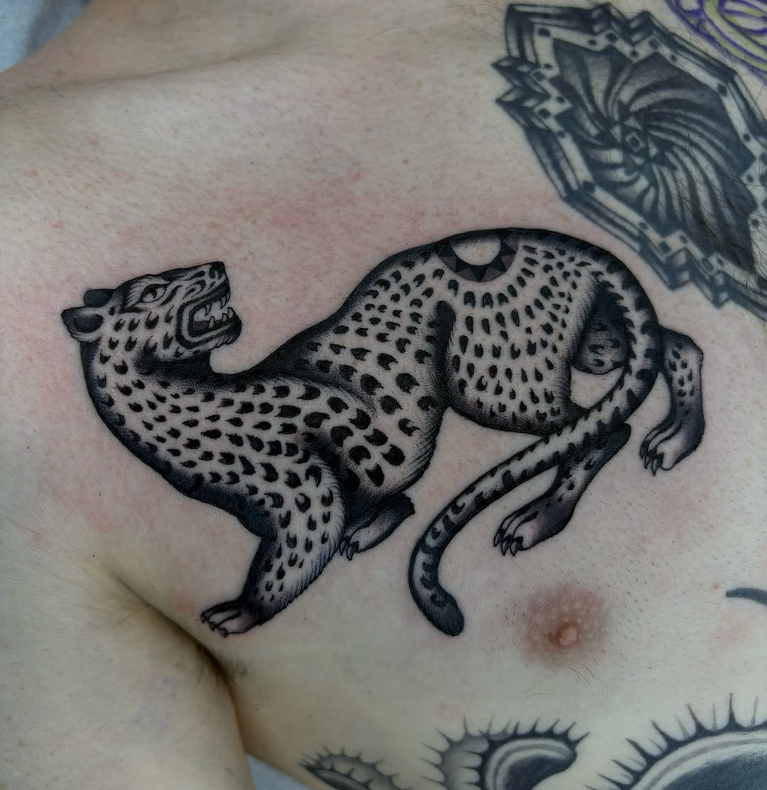 Tattoo by @evan.adtt — black_and_grey, dotwork