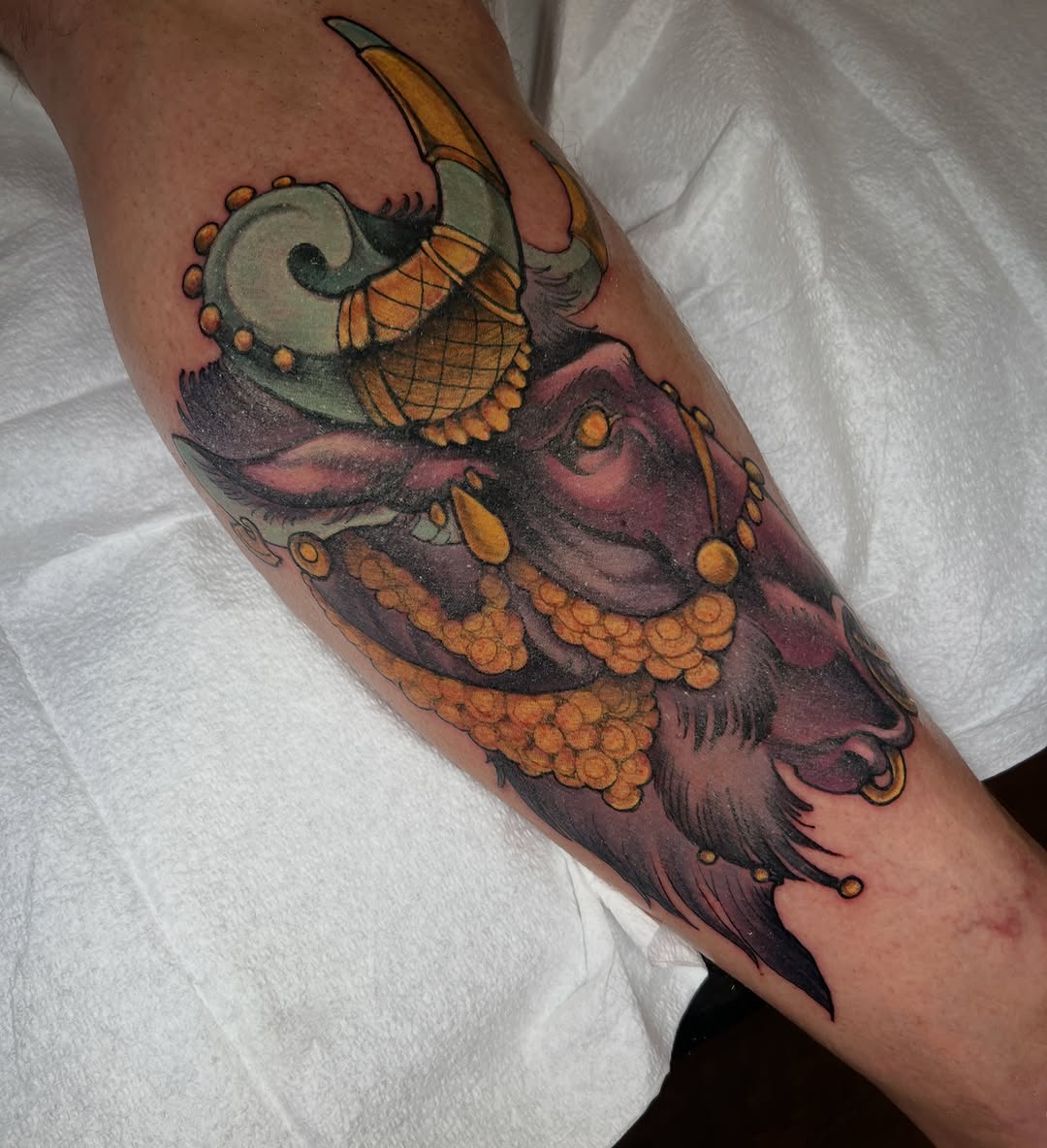 Tattoo by @hairofthehound — japanese_irezumi, black_and_grey