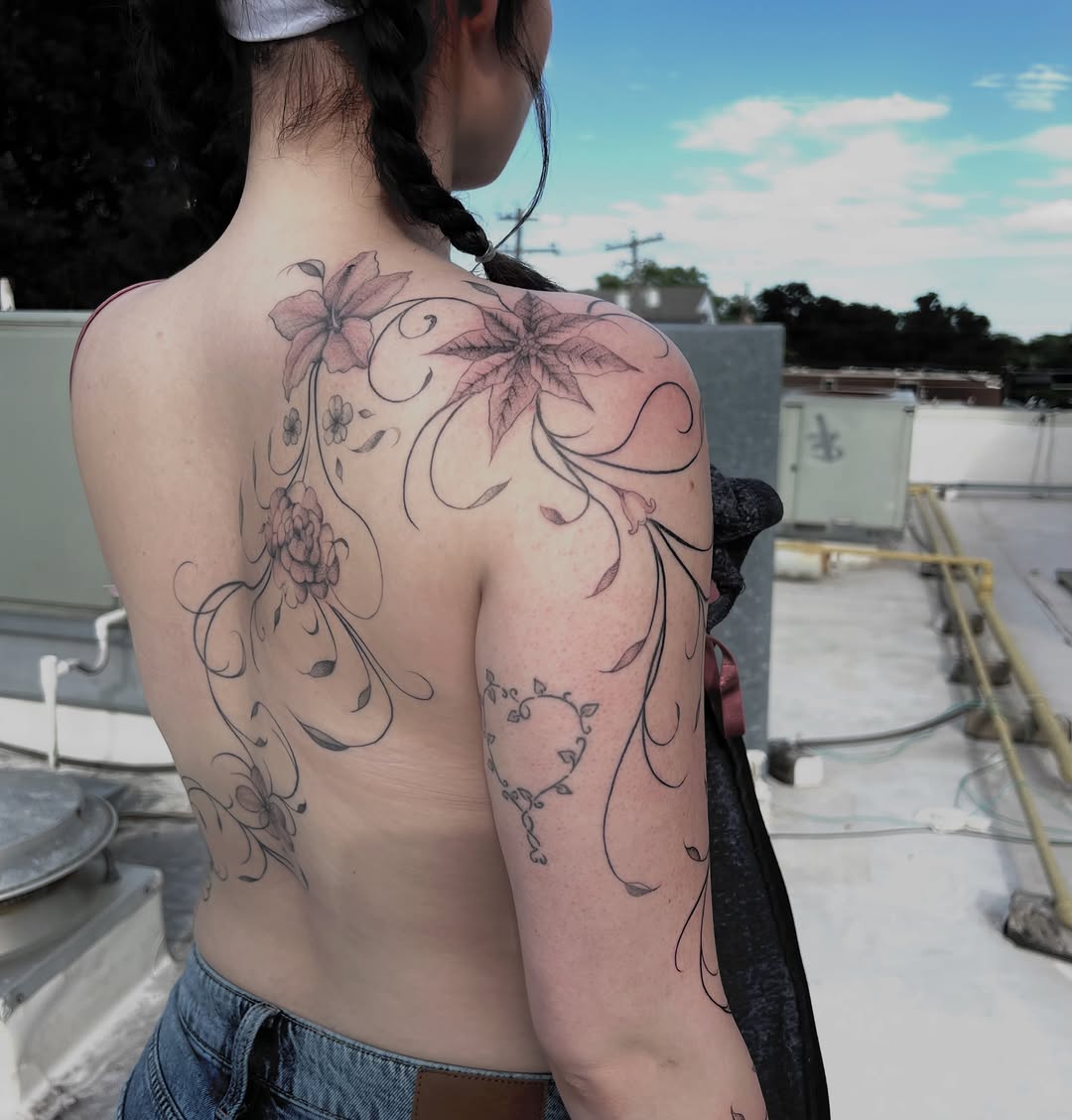 Tattoo by @syikotattoo — fine_line, black_and_grey