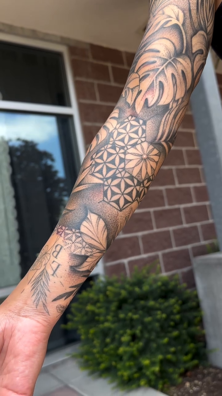 Tattoo by @tattoosby_cieraa — geometric, black_and_grey