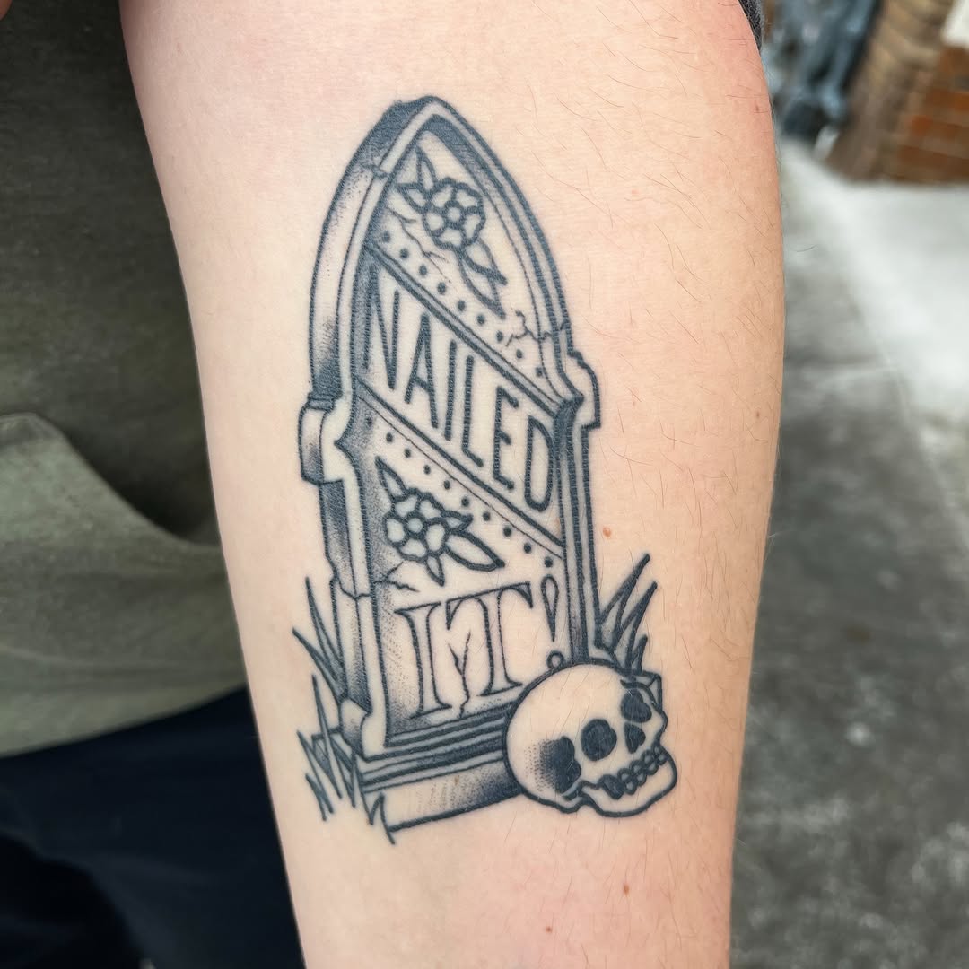 Tattoo by @kimberteatro — american_traditional, lettering_script