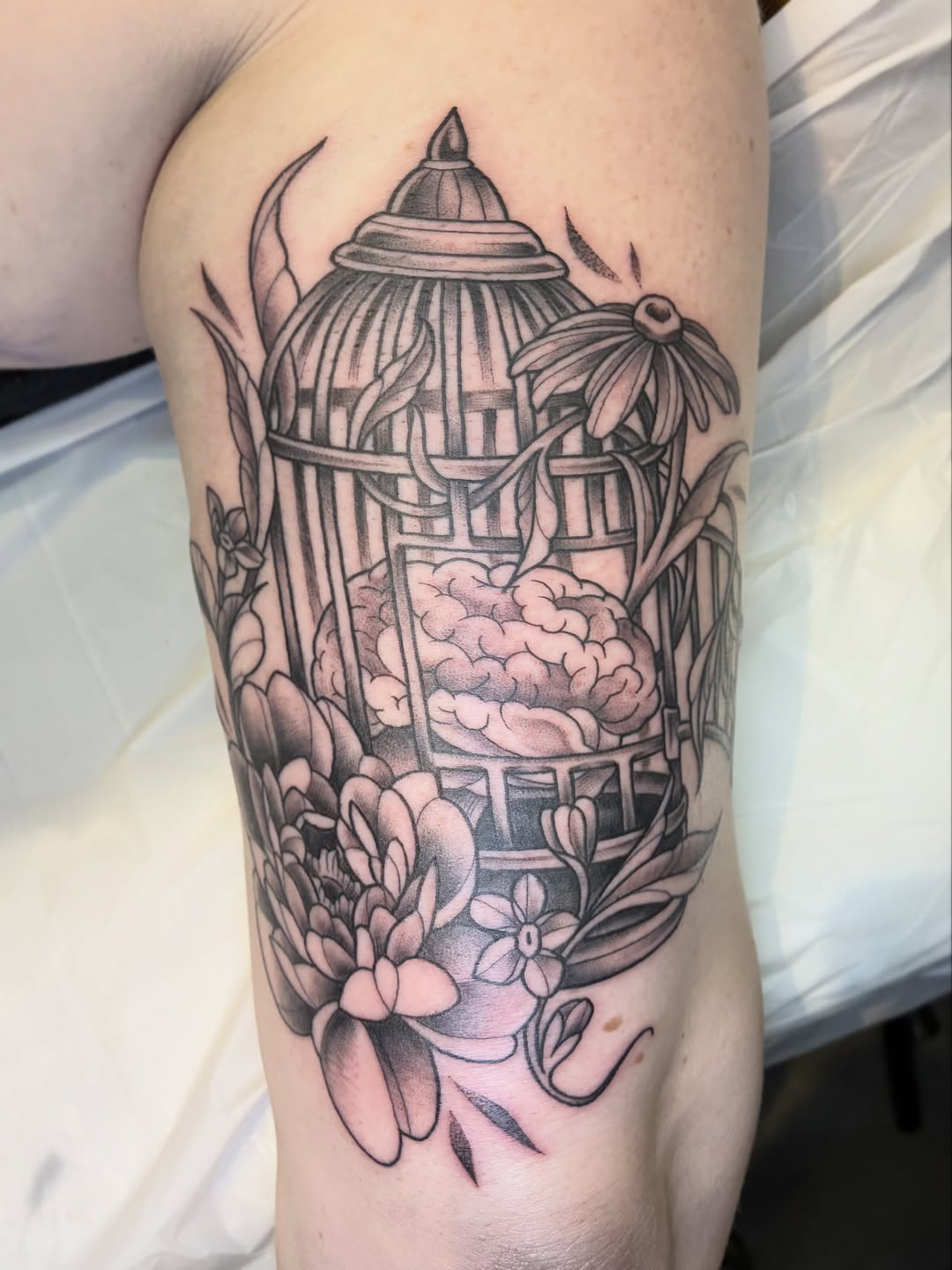 Tattoo by @bogwitchz_ — black_and_grey, realism