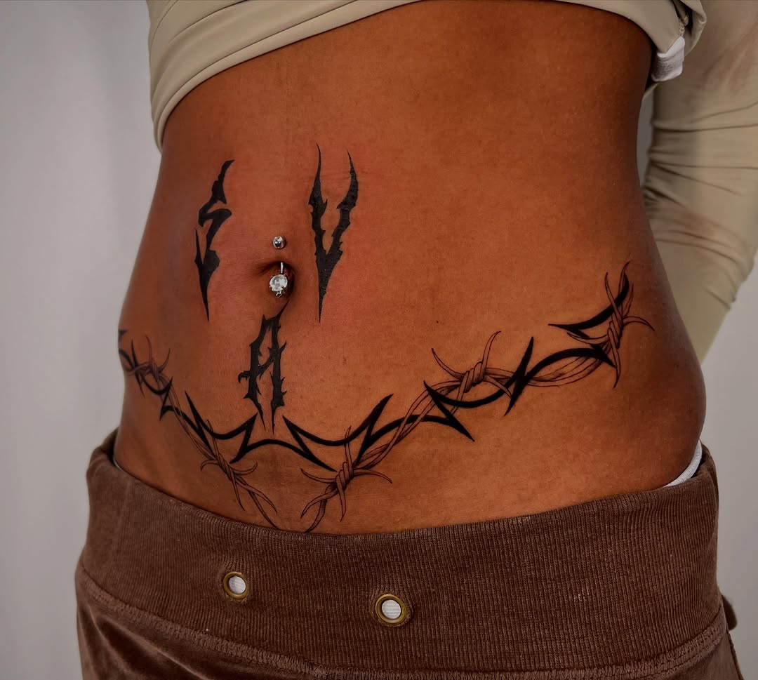 Tattoo by @haunt.of.eagles — blackwork, lettering_script