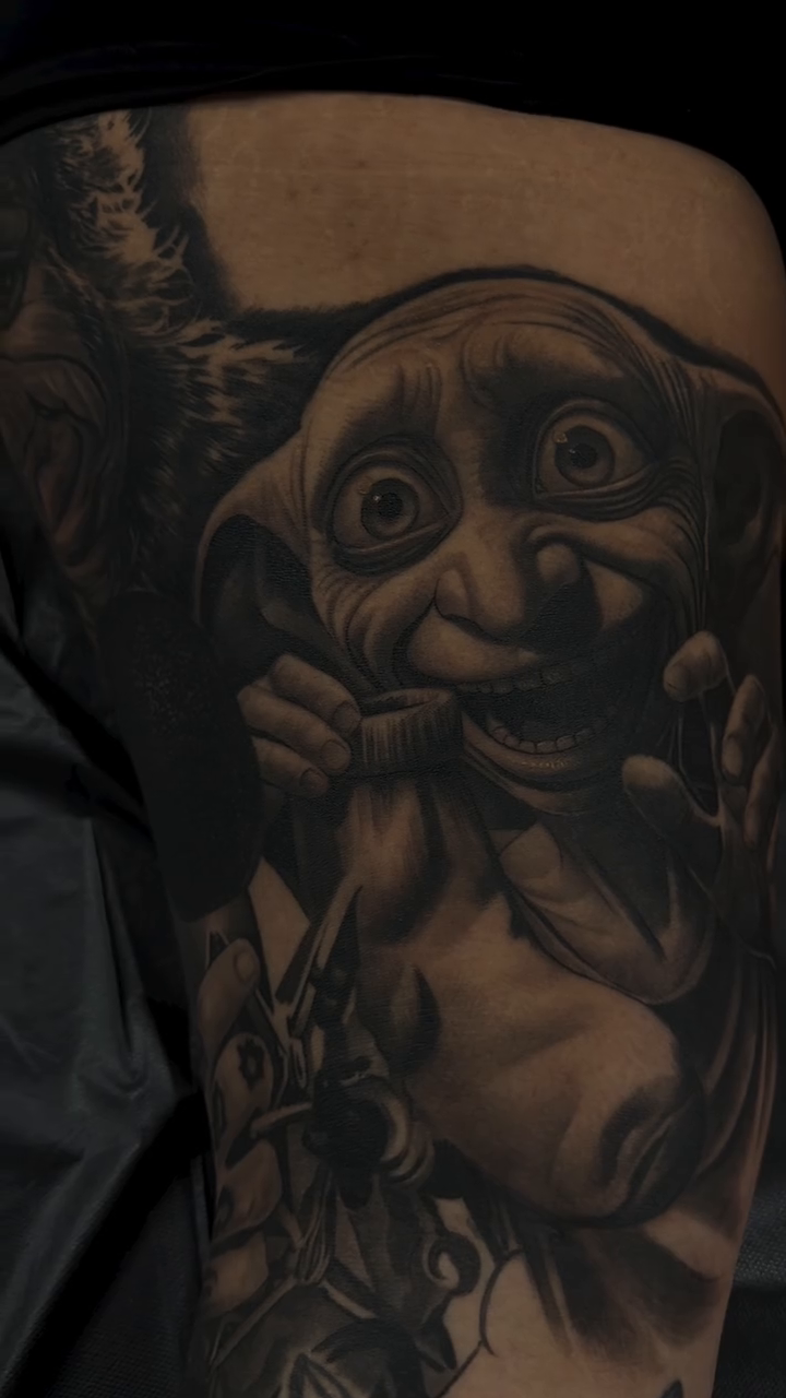 Tattoo by @dillingertattoos — realism, black_and_grey
