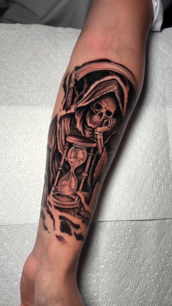 Tattoo by @davidmushaneytattoos — realism, black_and_grey