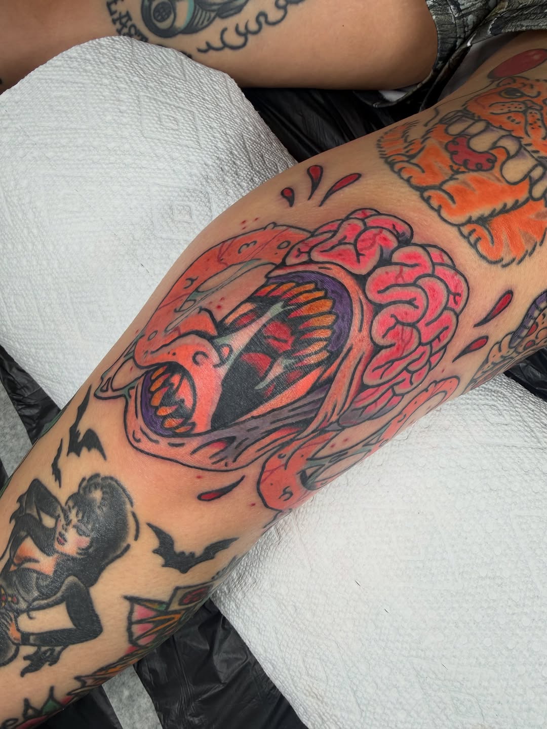Tattoo by @aprilflowerstattoo โ new_school, trash_polka