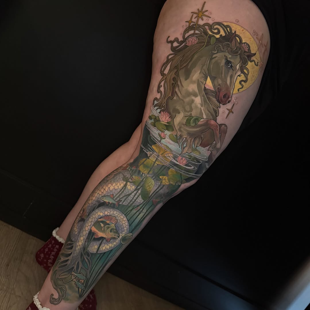 Tattoo by @pigeontattooing — realism, japanese_irezumi