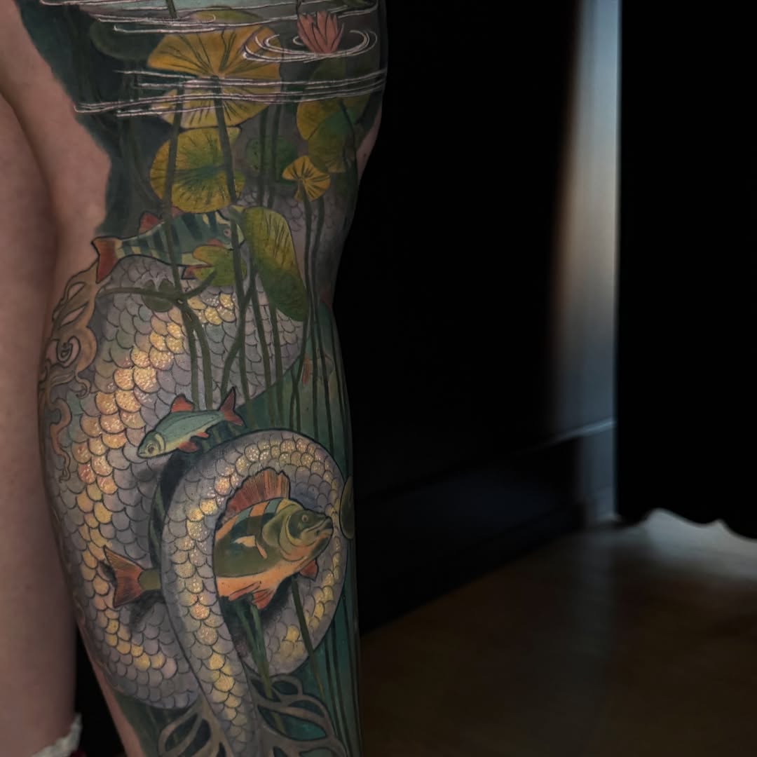Tattoo by @pigeontattooing — japanese_irezumi, realism