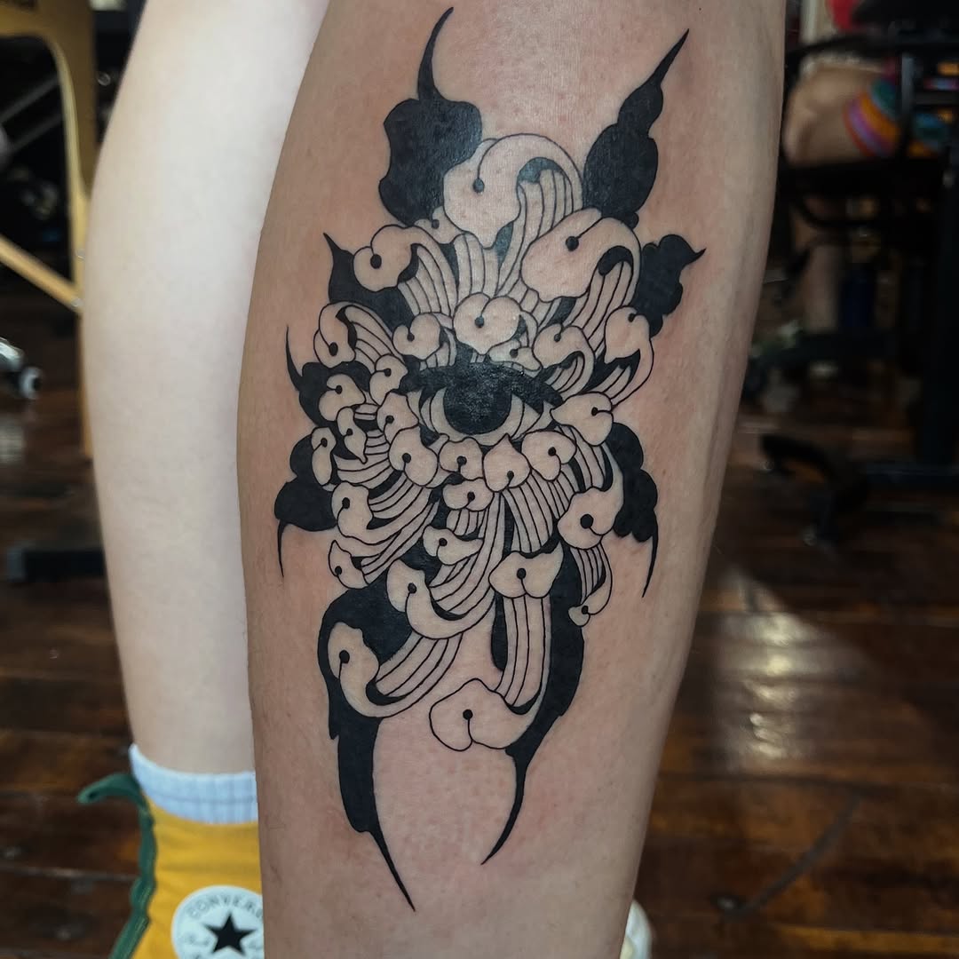 Tattoo by @cow.boy.ink — blackwork, japanese_irezumi
