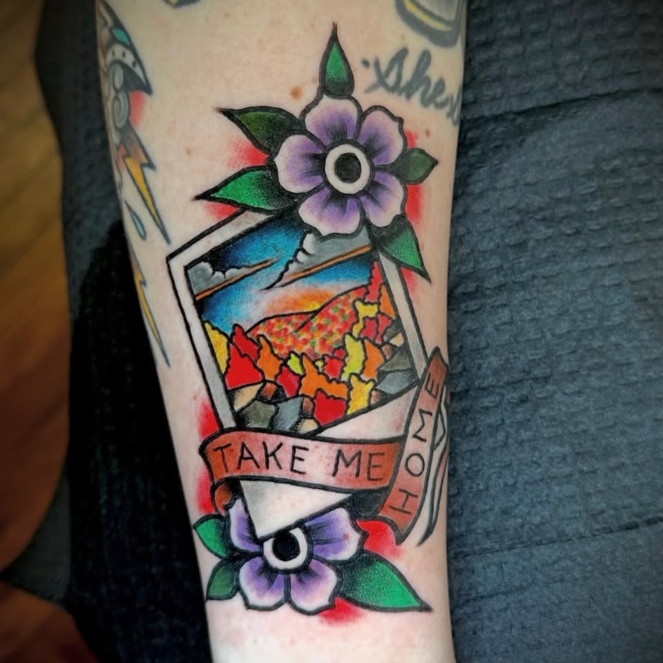 Tattoo by @christos_tattoos — american_traditional, lettering_script