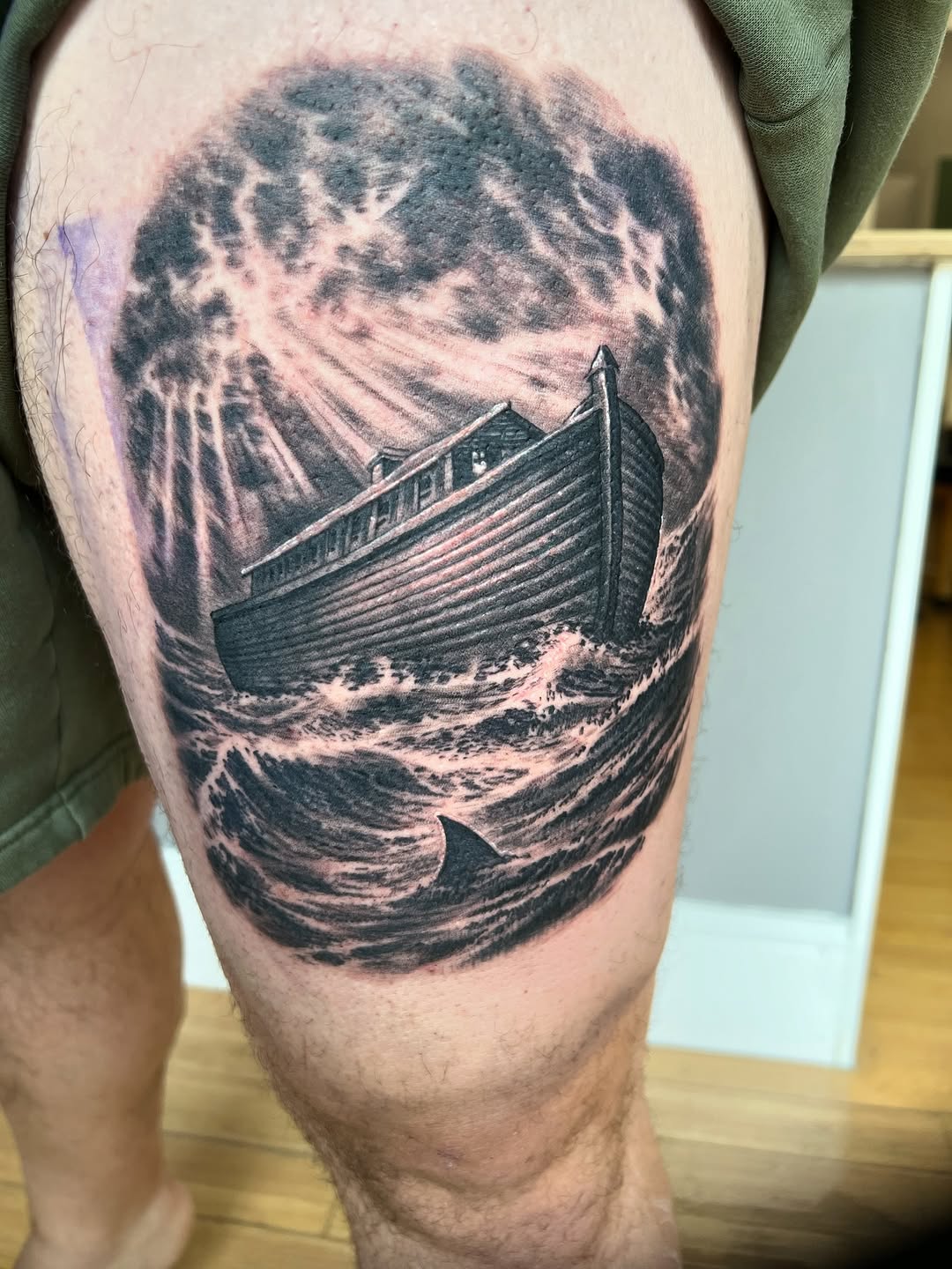 Tattoo by @strikt — black_and_grey, realism