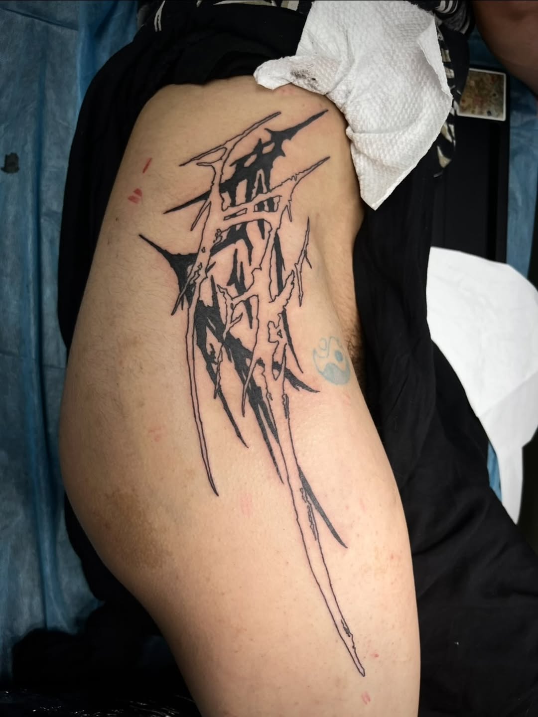 Tattoo by @pls_tnx โ blackwork, lettering_script