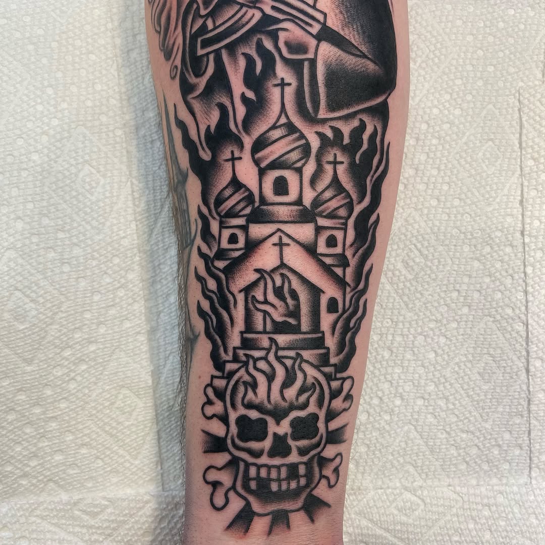 Tattoo by @thedeadwhatever — american_traditional, blackwork