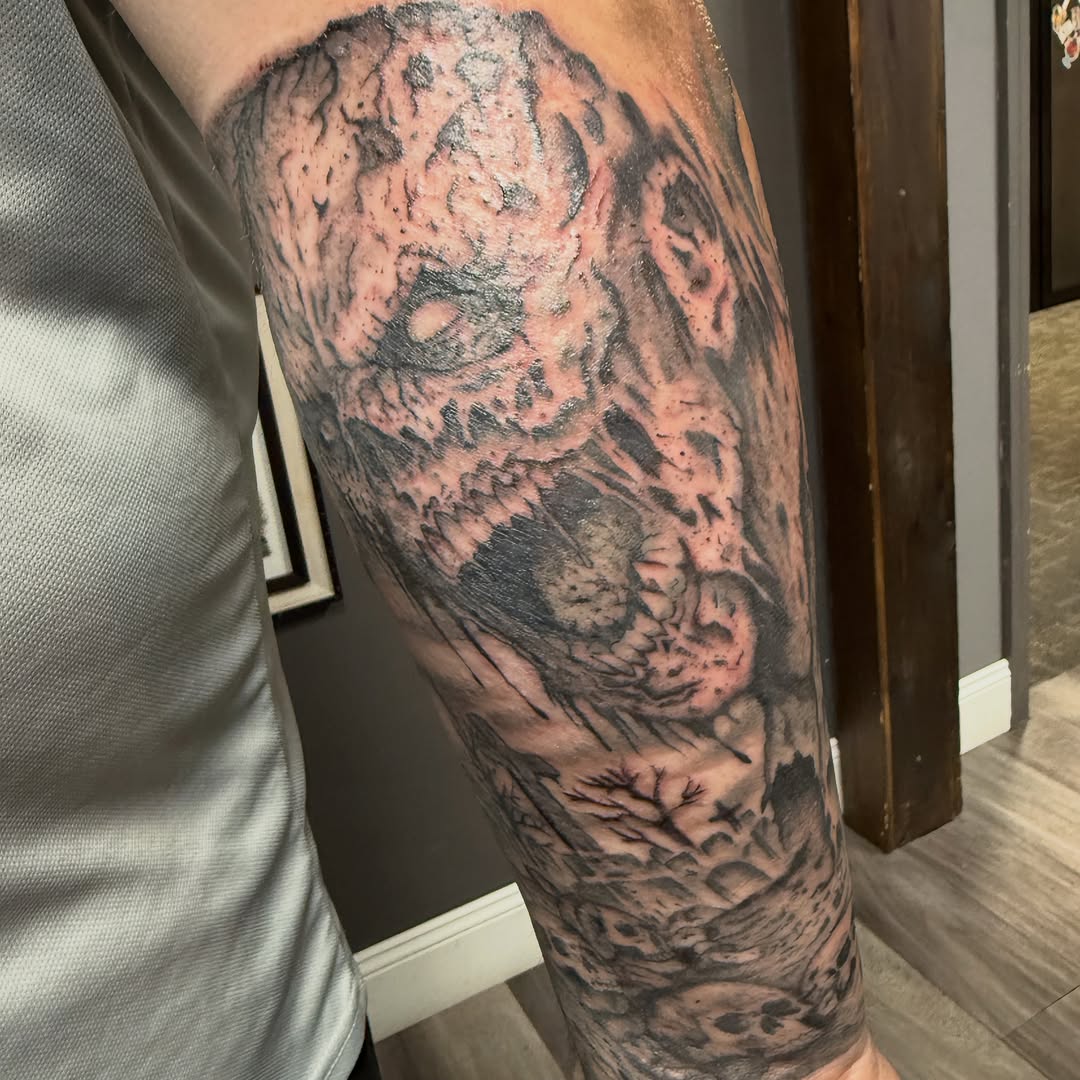 Tattoo by @bfmc_peanut_72 — black_and_grey, realism