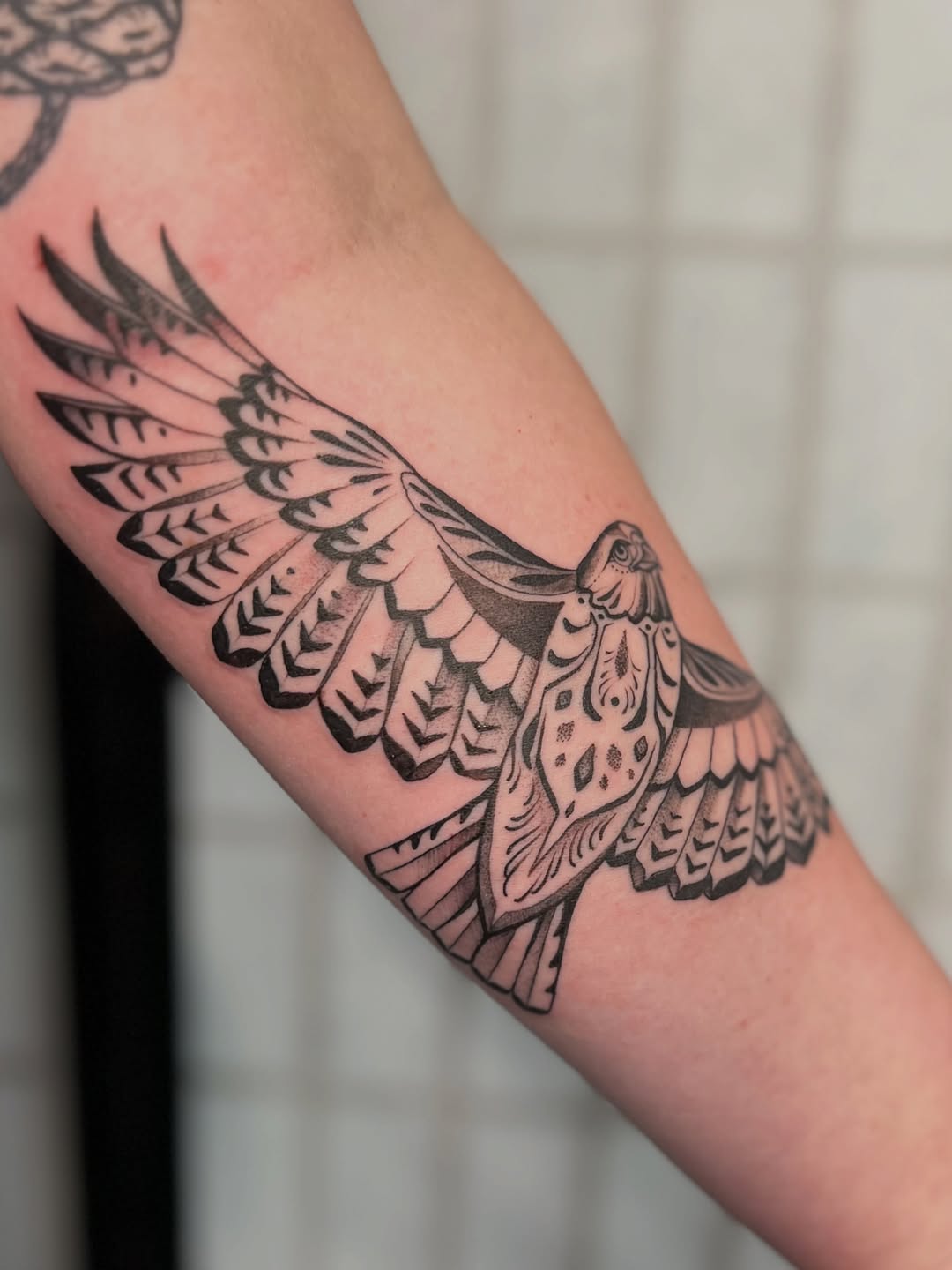 Tattoo by @zoeloutattoo — black_and_grey, dotwork