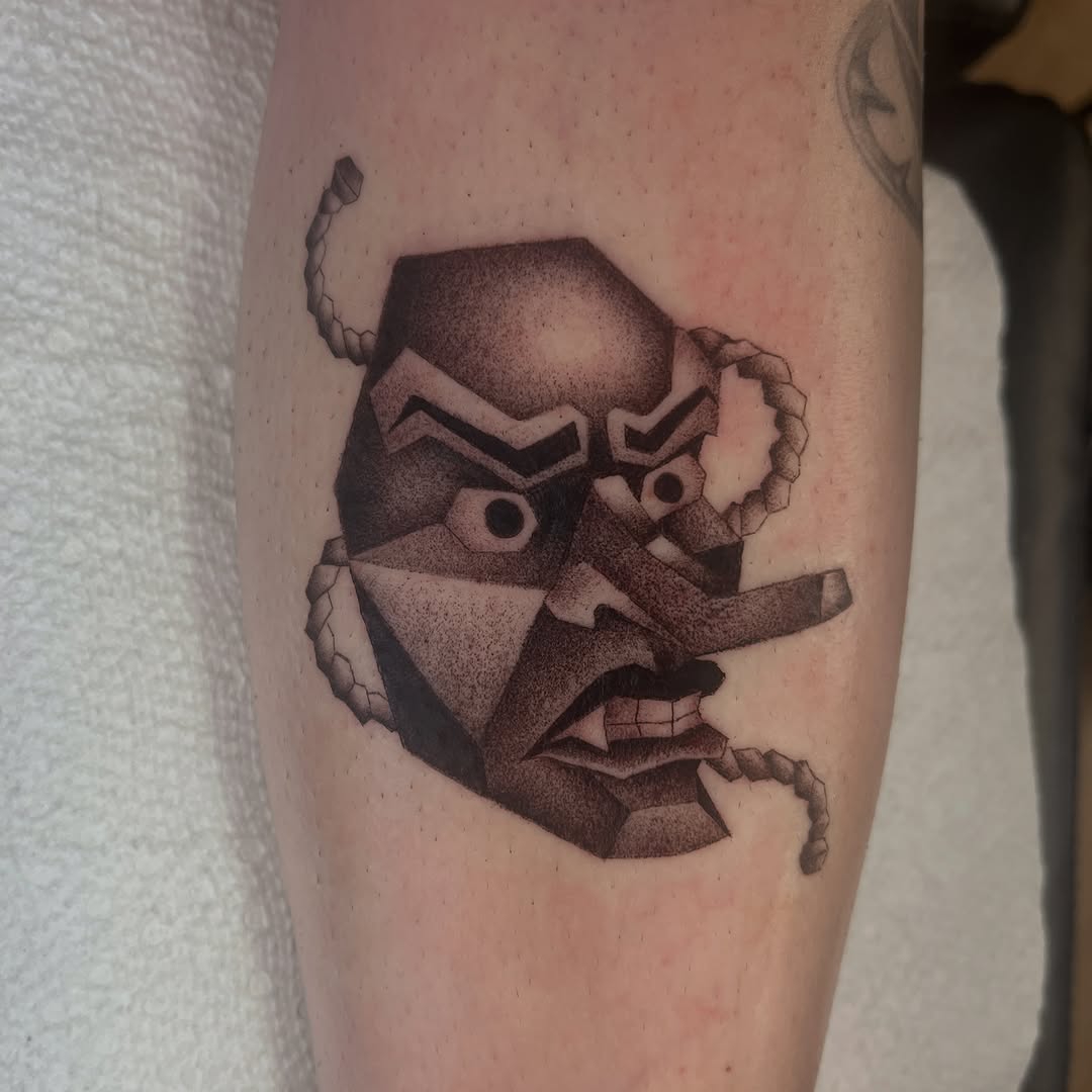 Tattoo by @vapidstar — dotwork, geometric
