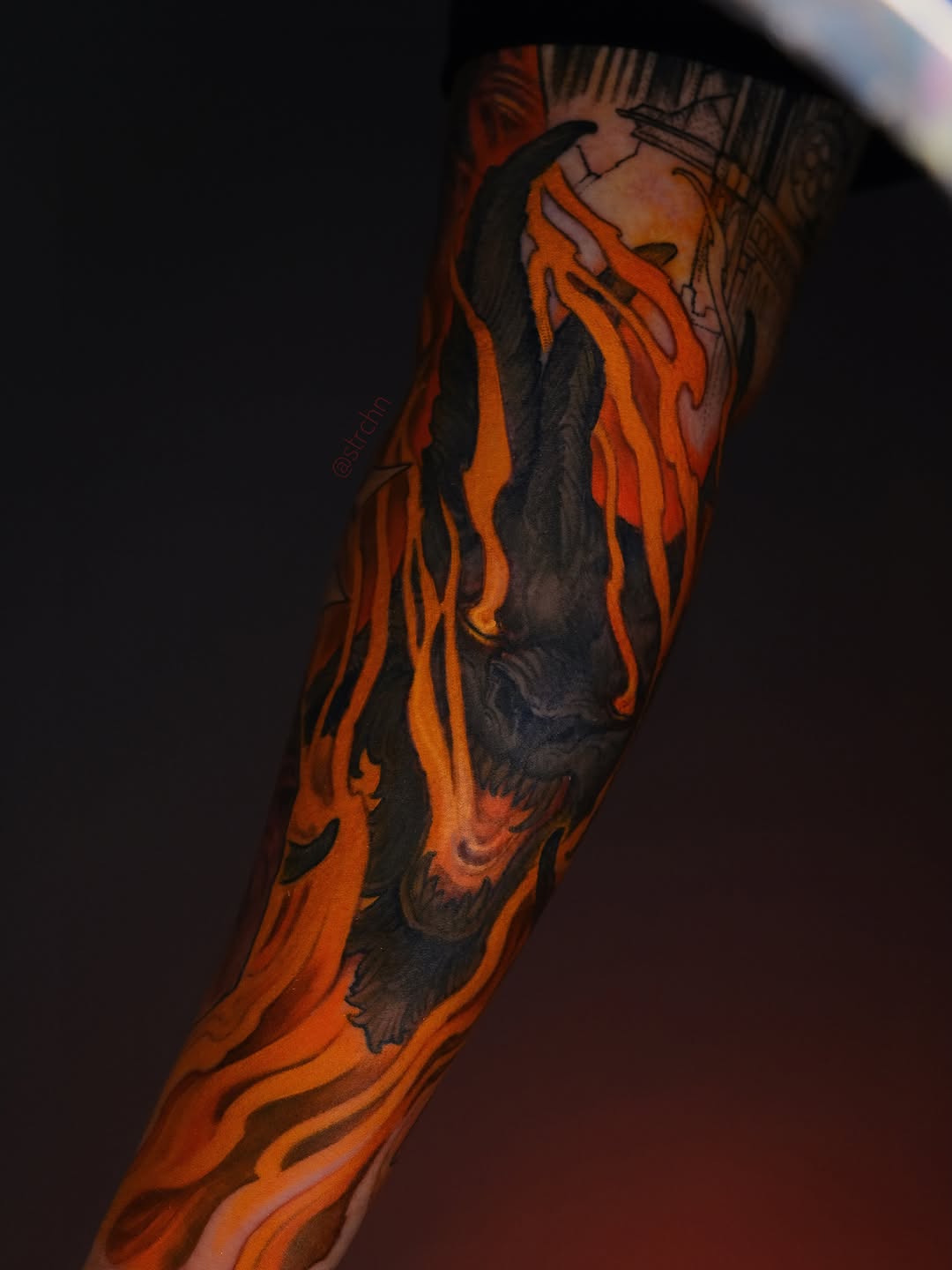 Tattoo by @strchn — realism, trash_polka