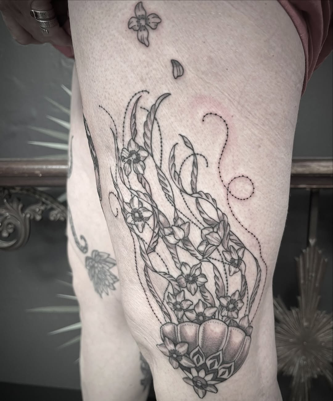 Tattoo by @the_slim_reaper_tattoo — fine_line, dotwork