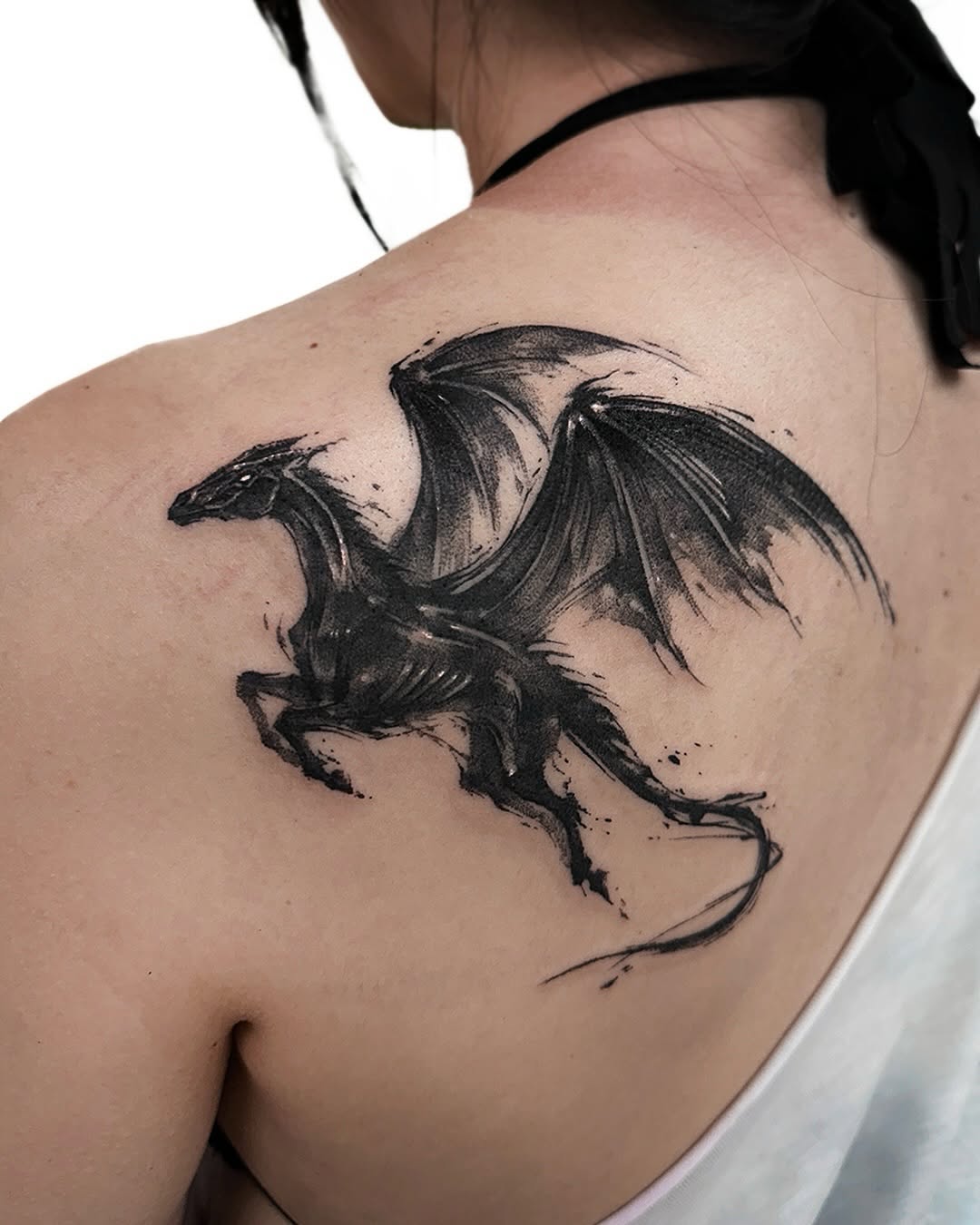 Tattoo by @uzo.ink — blackwork, illustrative
