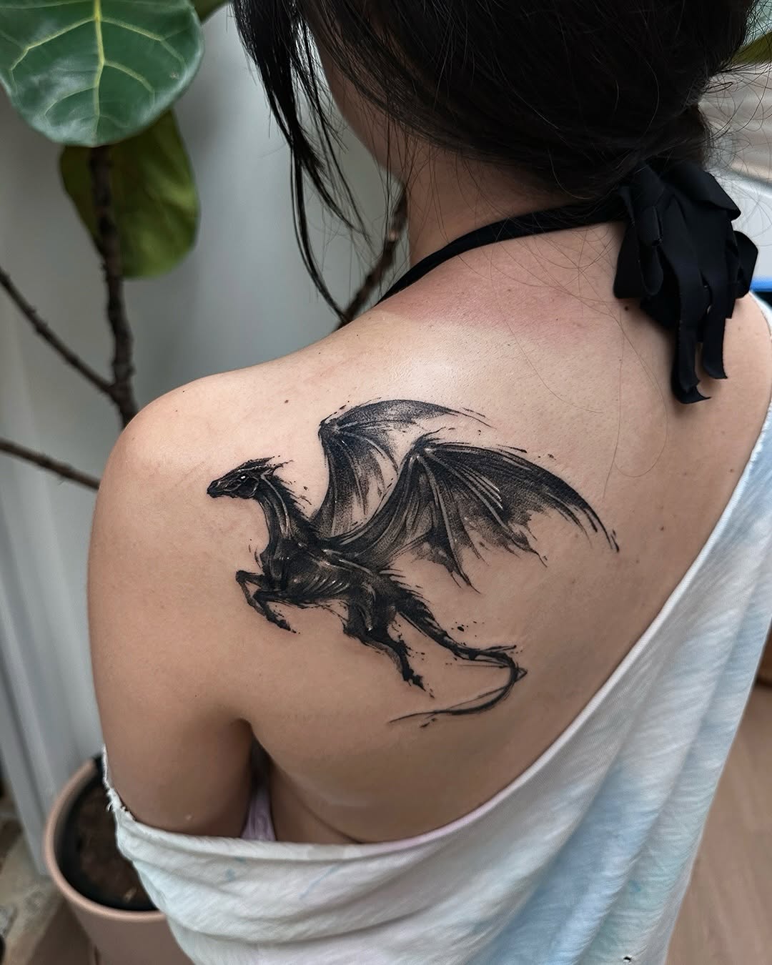 Tattoo by @uzo.ink — blackwork, illustrative