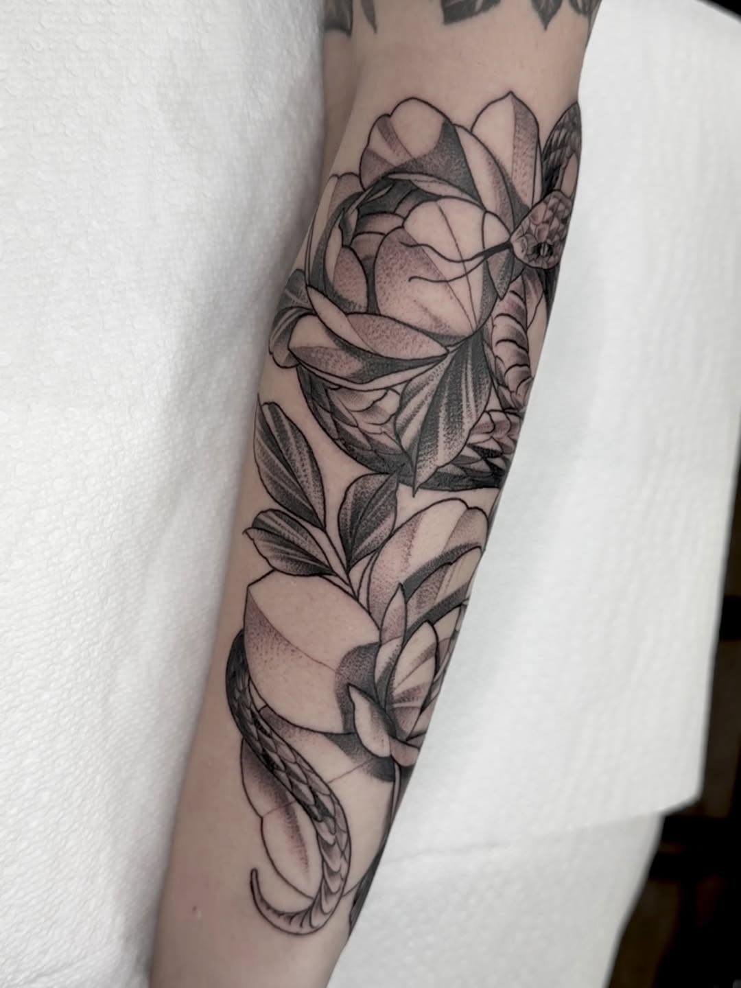 Tattoo by @mattoo33 โ black_and_grey, dotwork
