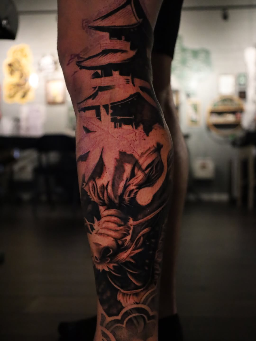 Tattoo by @palacios_ink โ japanese_irezumi, black_and_grey
