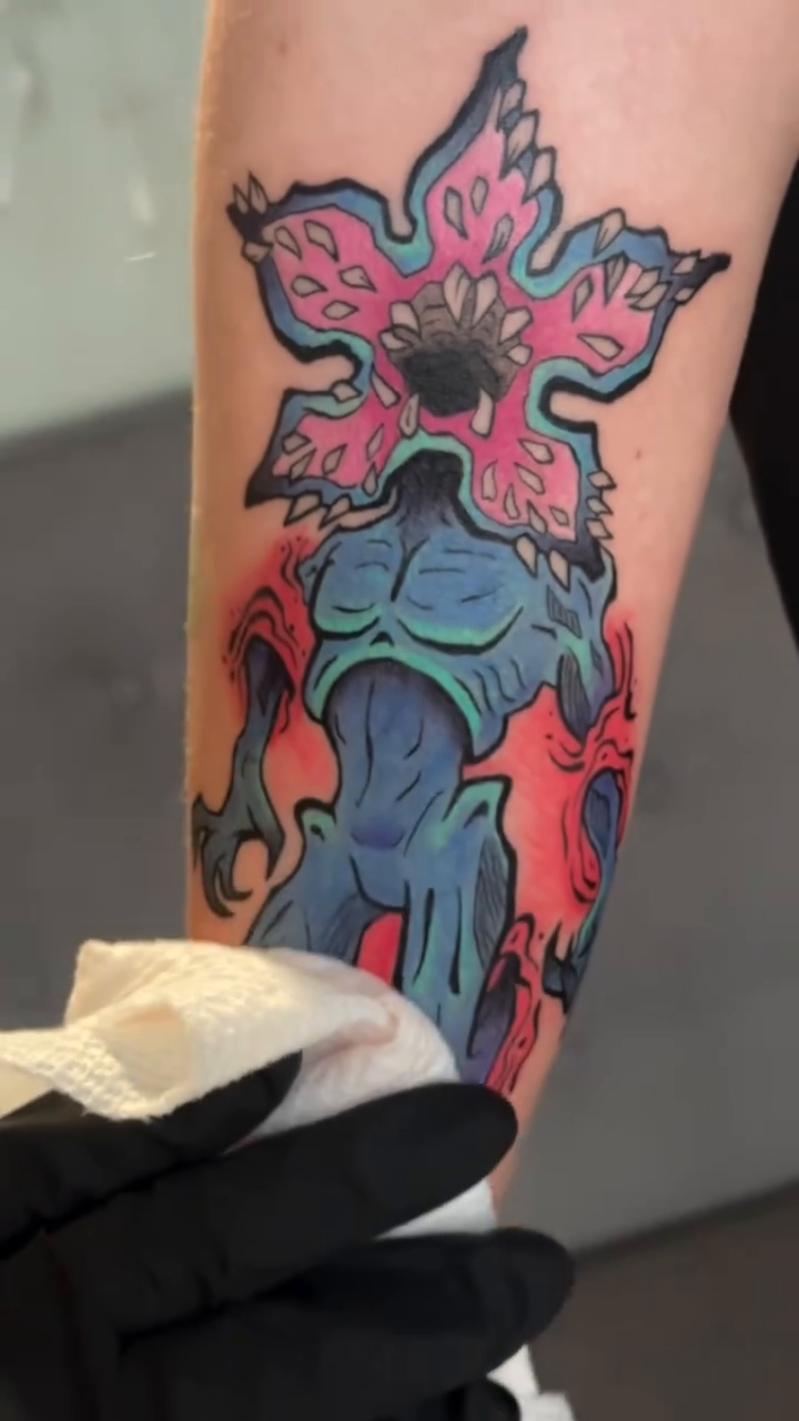 Tattoo by @dhughestattoos — new_school, anime