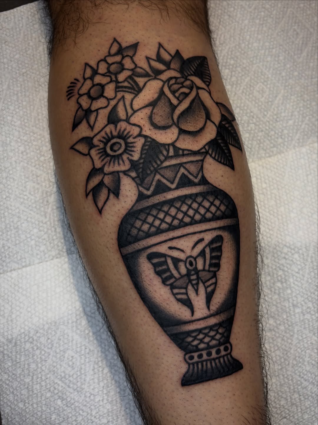 Tattoo by @camhutch.tattoo โ american_traditional, black_and_grey