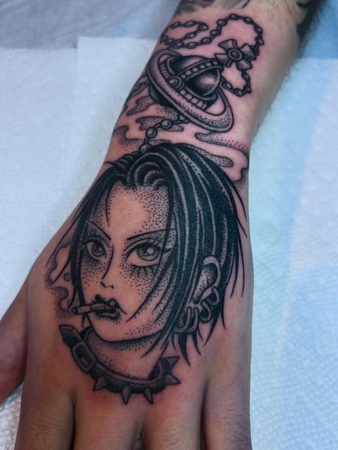 Tattoo by @evilnemec — black_and_grey, dotwork