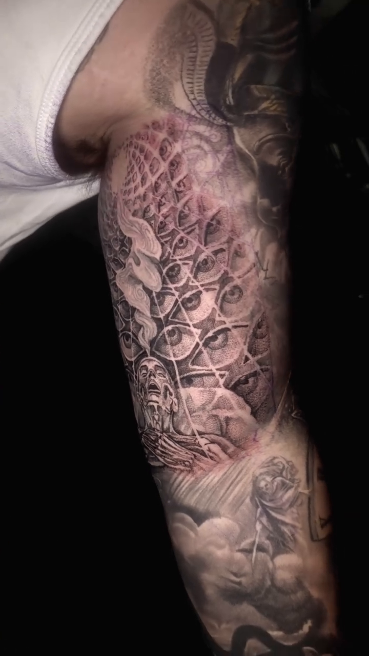 Tattoo by @x1.topsecret — black_and_grey, realism