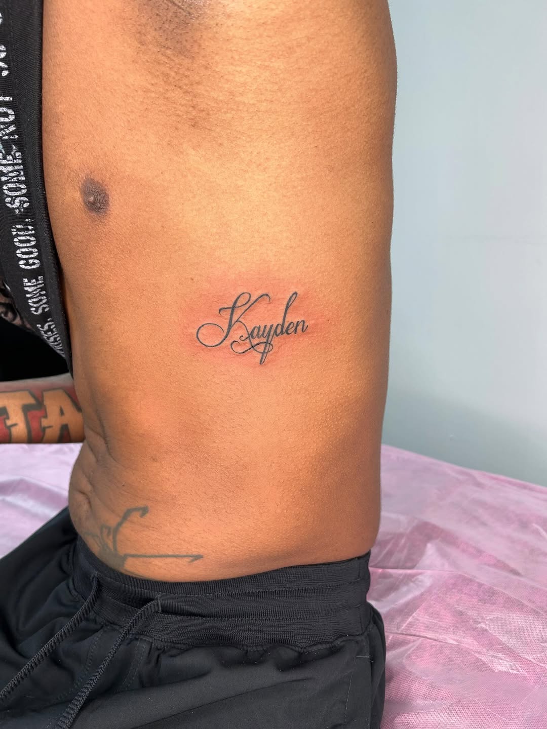 Tattoo by @laaysweetneedle._ — lettering_script, fine_line