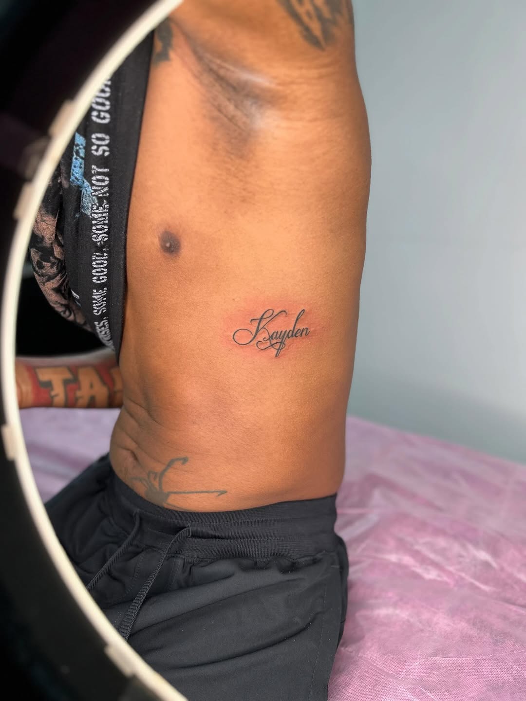 Tattoo by @laaysweetneedle._ — lettering_script, fine_line