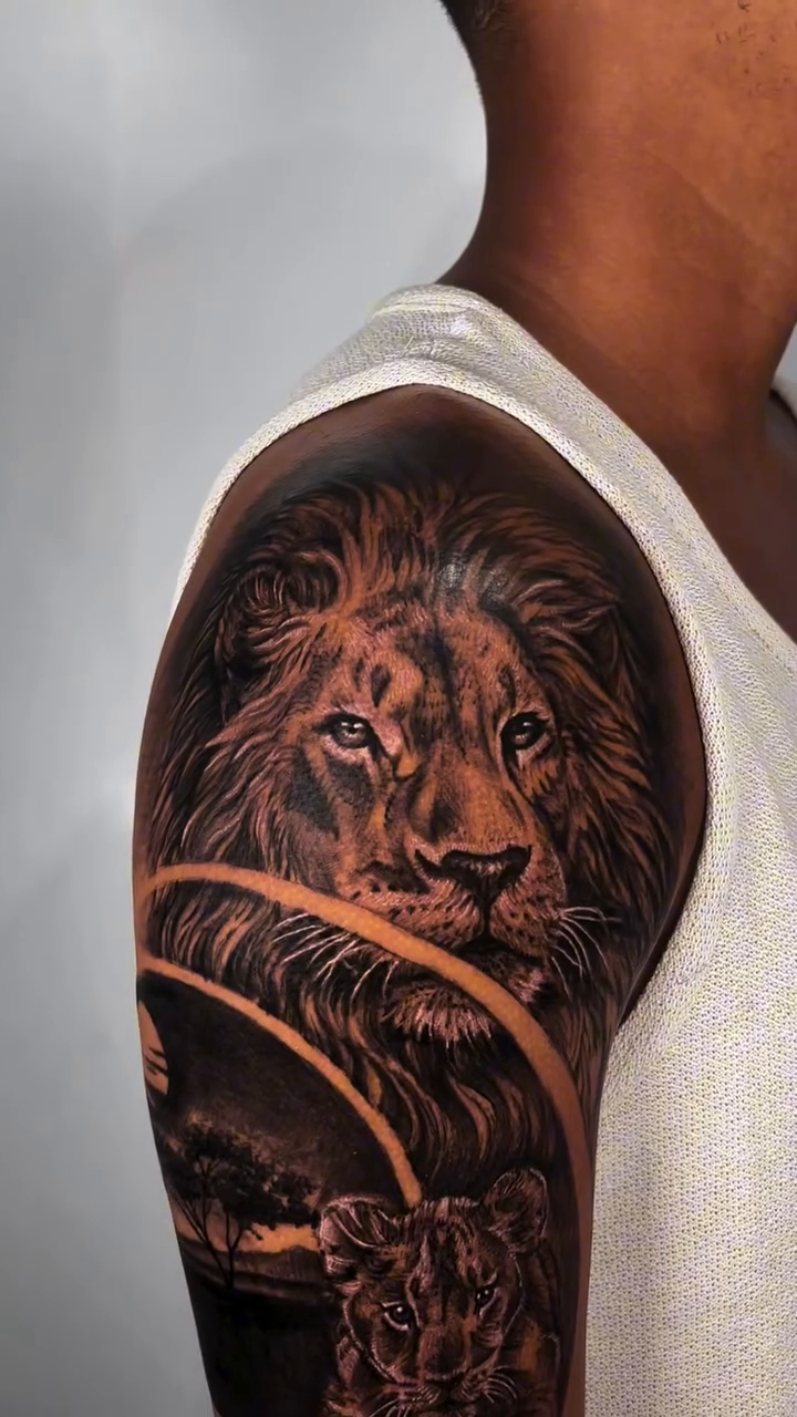 Tattoo by @mitchelkelftattoo — realism, black_and_grey