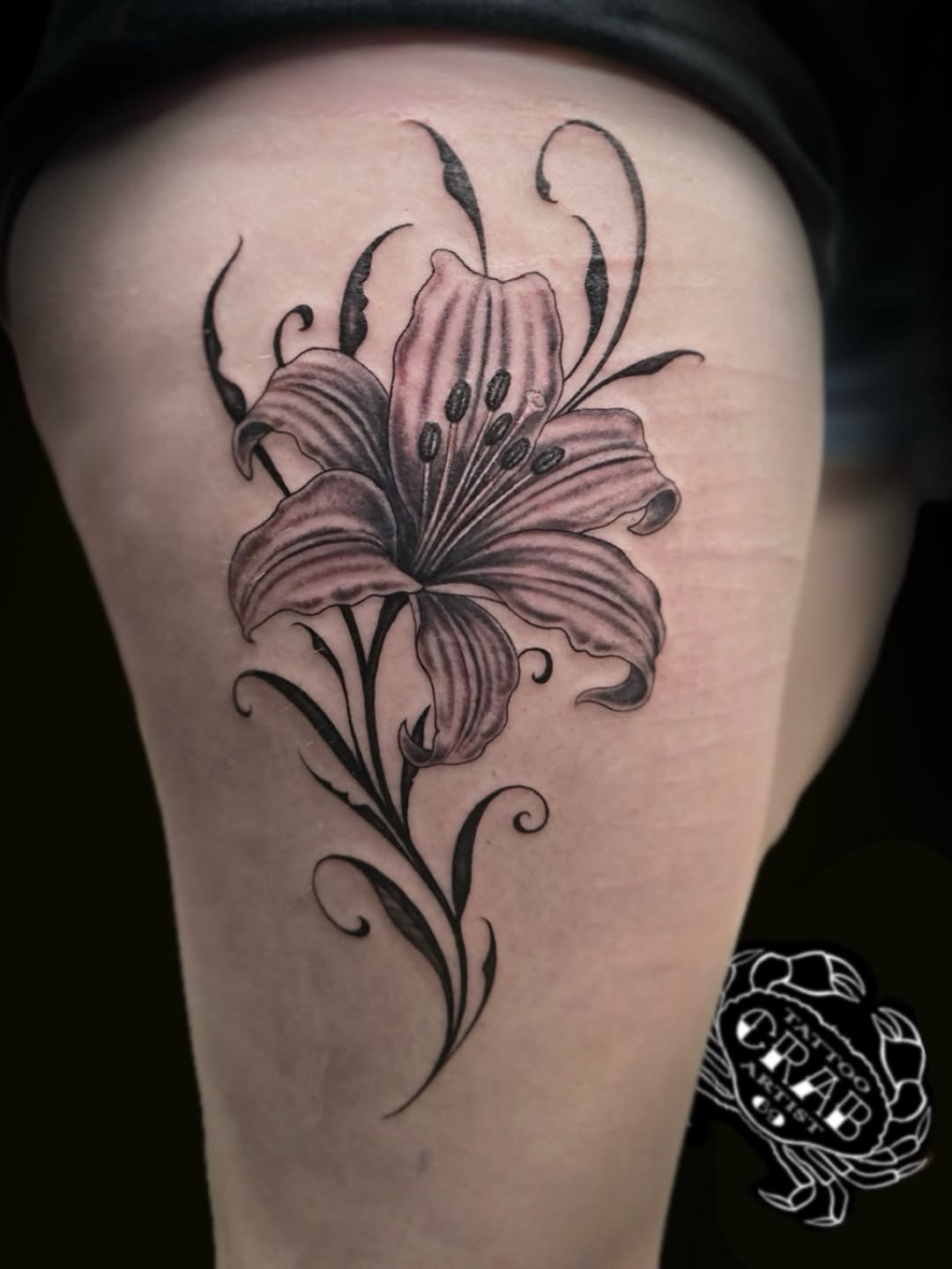 Tattoo by @inkbycrab — black_and_grey, ornamental